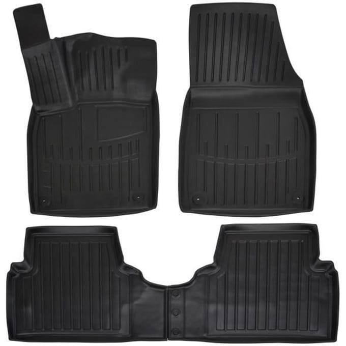 Tapis de sol - SCOUTT - Volkswagen ID.3 - Caoutchouc Premium - Sur mesure - Noir noir