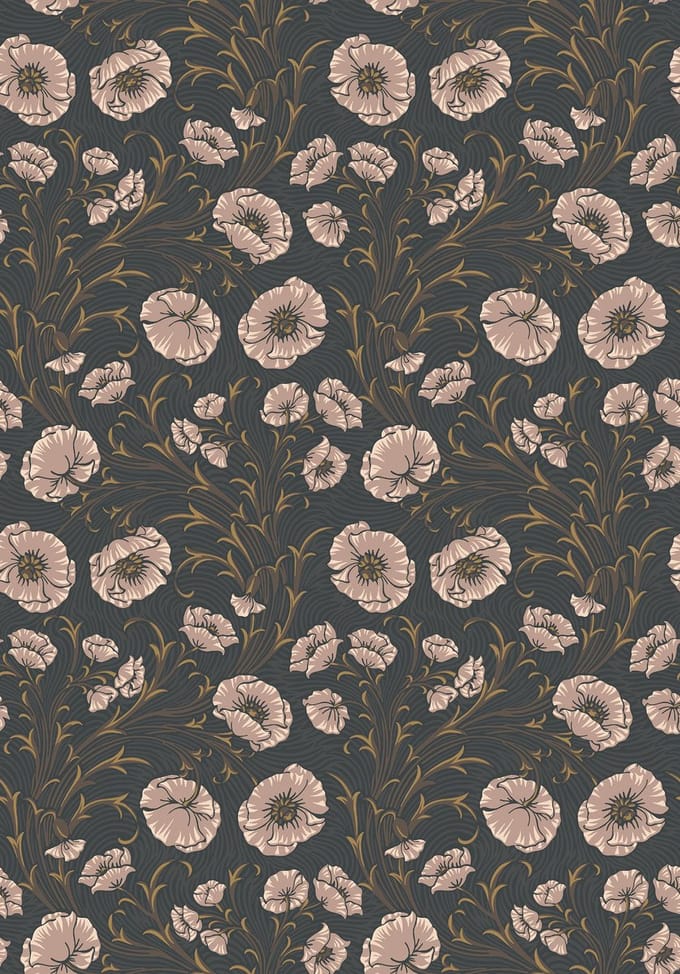 Boråstapeter Vliesbehang 2268 - Treasured - Botanisch Zwart - 53cm x 10.05m