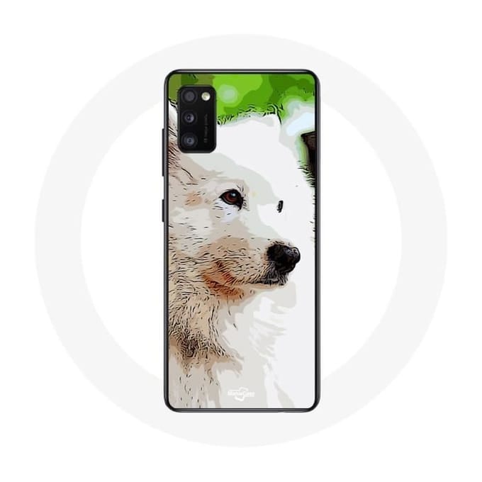 Samsung Galaxy A41 Hoesje Witte Samojeed Hond wit