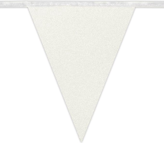 Boland - Kartonnen vlaggenlijn Glitter wit - Glitter & Glamour - Glitter - Glamour - Feestversiering