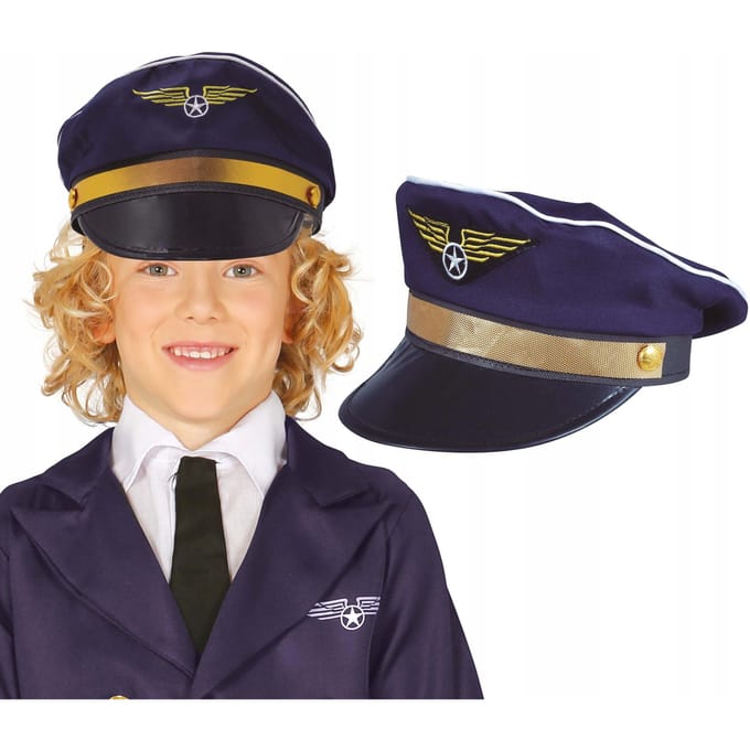Casquette Enfant Casquette de Pilote Pilote Capitaine d'Avion Aéroport Carnaval Déguisement beige