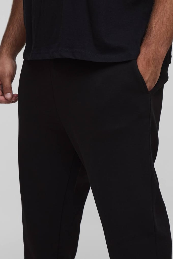 Plus Essential Slim Fit Joggers | Black | Size 5XL