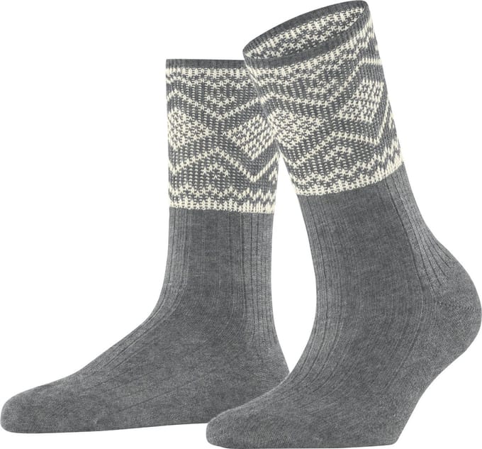 Esprit Selbu Shimmer gedessineerd katoen sokken dames grijs - maat 35-38