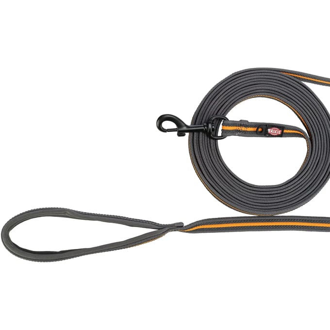 Trixie Fusion Sleeplijn met rubber bekleed Grafiet 5 m