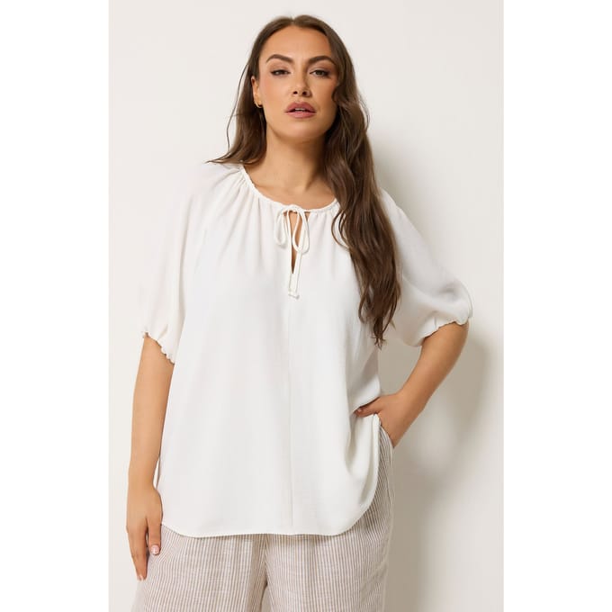 Yours Ivoorwitte Blouse Met Ballonmouwen Size 42