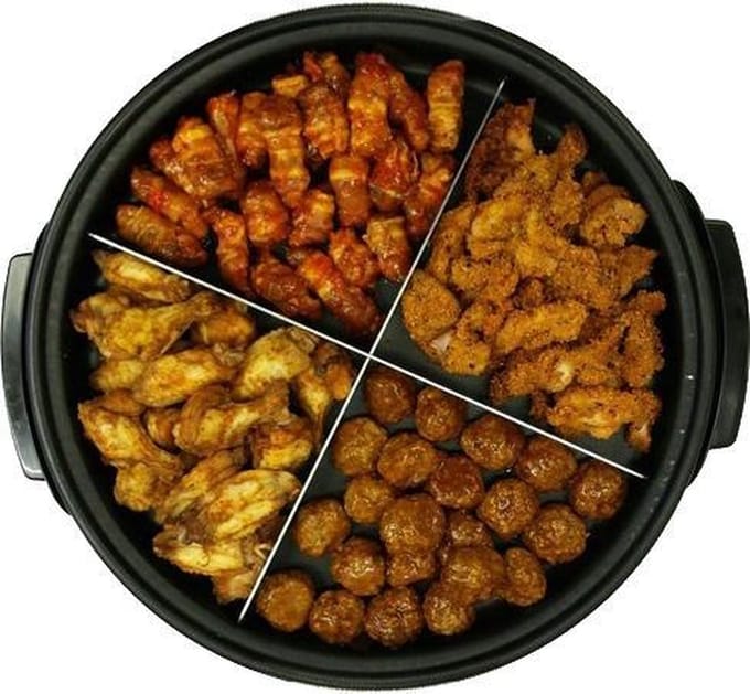Hendi Partypan - Ø50x(H)19cm - Binnenpan: Ø40cm met 4-vaks verdeling