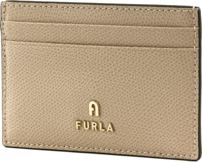 FURLA Leren Kaarthouder Camelia Card Case Ballerina i Beige