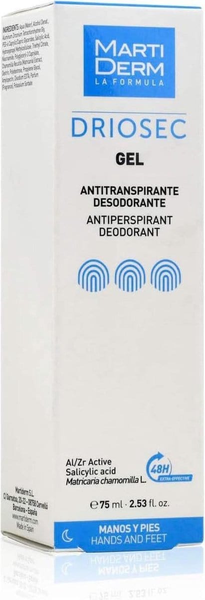 Driosec Anti-transpirantgel Voor Handen En Voeten 75 ml