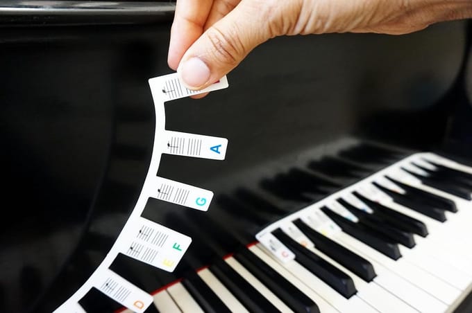 Verwijderbare Notitie Labels voor 88-Toets Piano Keyboard - Siliconen Les Hulp