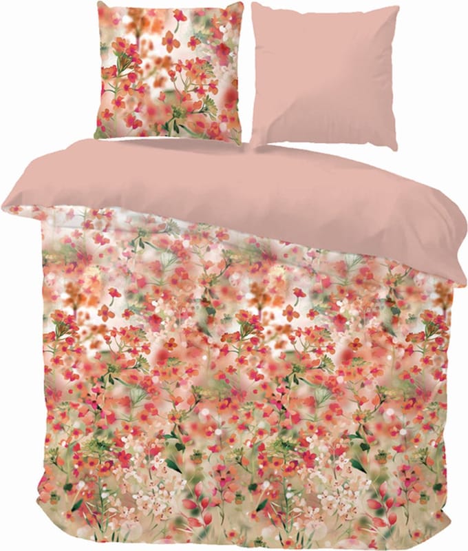 iSleep Dekbedovertrek Martine - Eenpersoons - 140x200/220 cm - Oud Roze