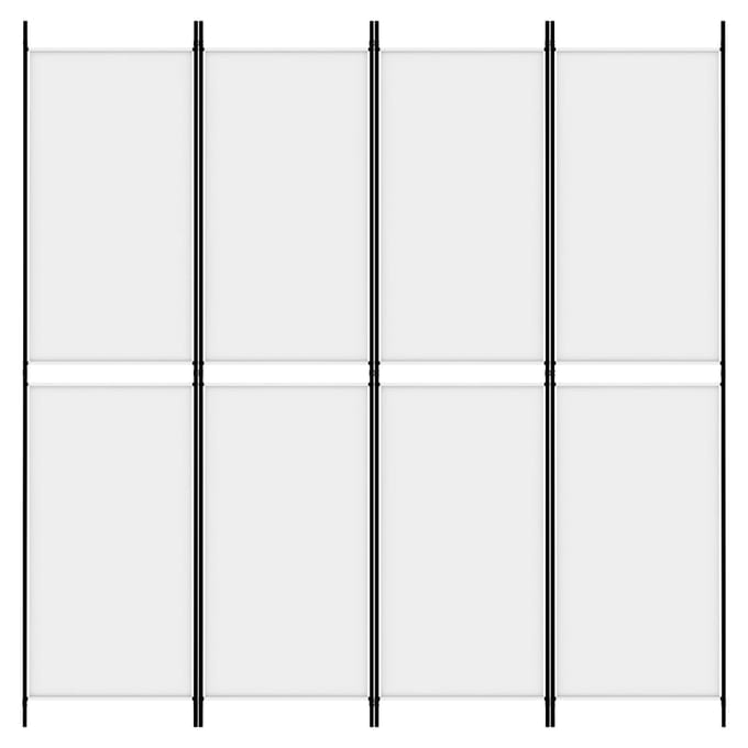 vidaXL - Kamerscherm - met - 4 - panelen - 200x200 - cm - stof - wit