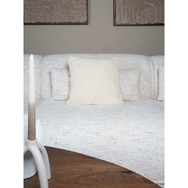 Kussen Naomi Naturel 45 x 45 cm - Luxe Wollen Sierkussen met Abstract Patroon