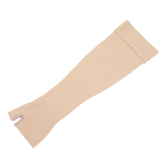 Compressie Armmouw 30-40mmHg Graduele Compressie Volledige Armondersteuning Ademende Armband met L beige