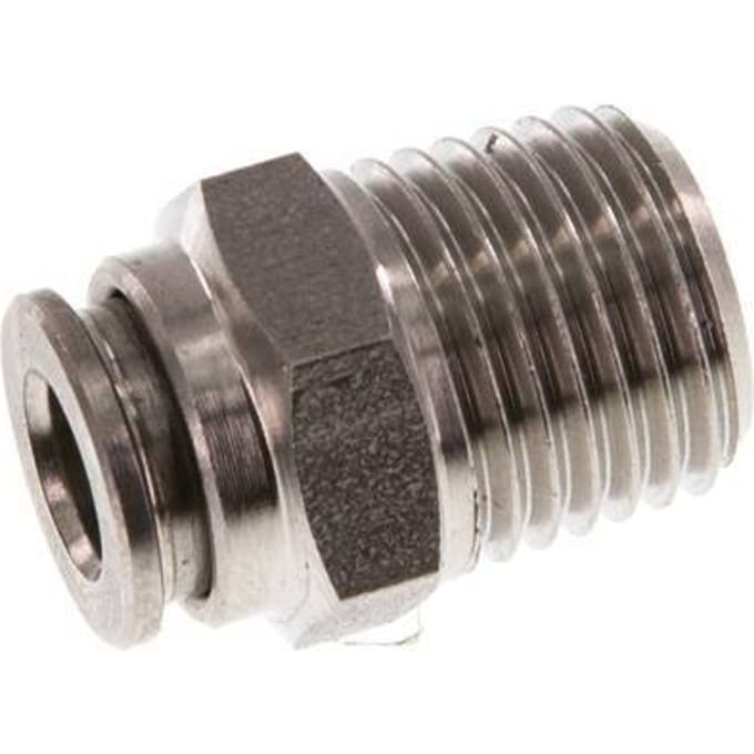 6mm x R1/4'' RVS Insteekfitting Buitendraad FKM