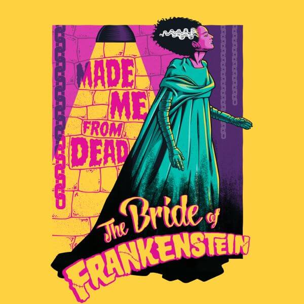 Universal Monsters Retro Bride Of Frankenstein Dames T-shirt - Geel - M