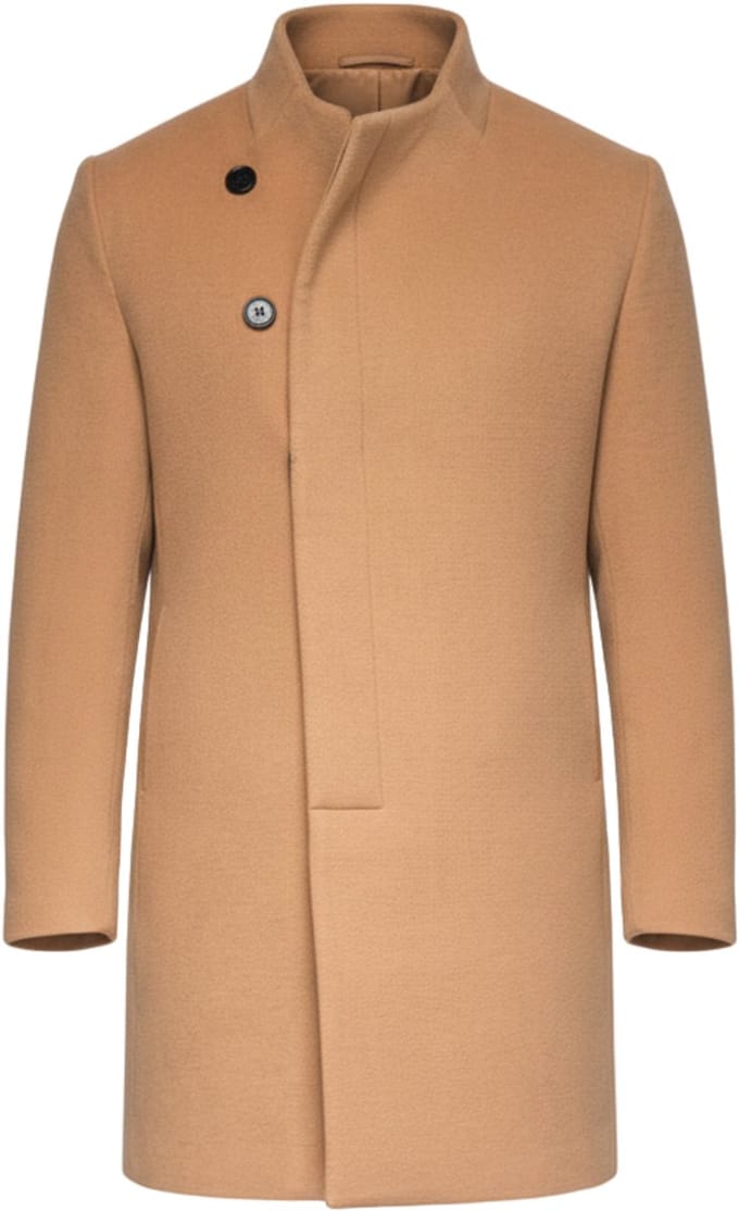 OMBRE Jas - Knopen - Effen Koffie S