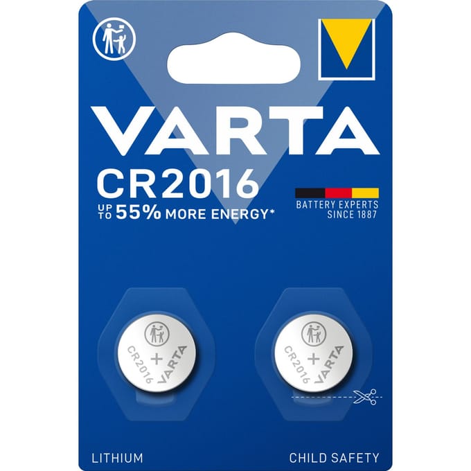 Varta CR2016 Lithium knoopcel-batterij / 2 stuks
