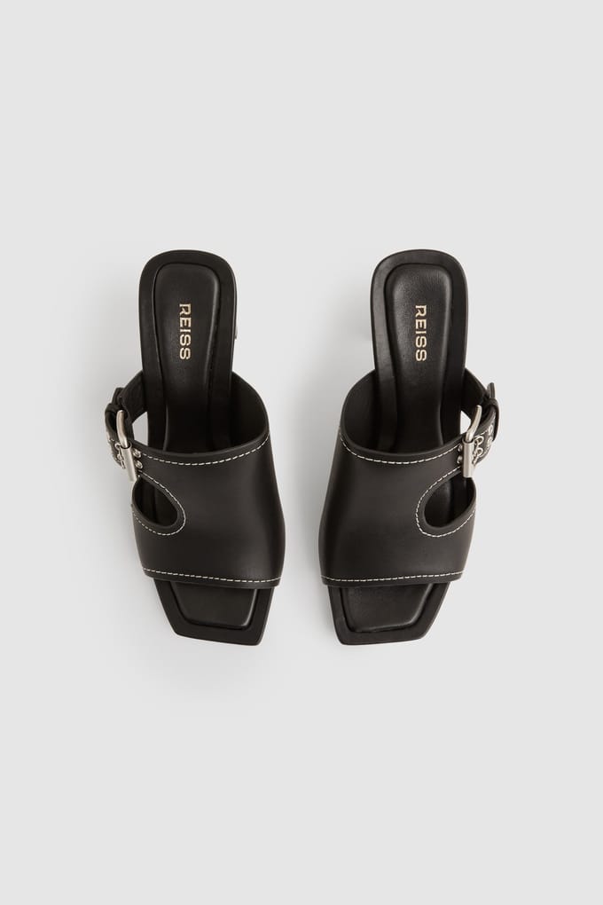 Reiss Buckle Heel Black Größe: 37 | Sandalen Outlet | Damen | Schwarz