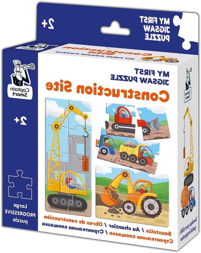 Puzzelset Bouwplaats - Kinderpuzzel Peuters - Leren Puzzelen - 3 Progressieve Niveaus - 18 Delen - Multicolor