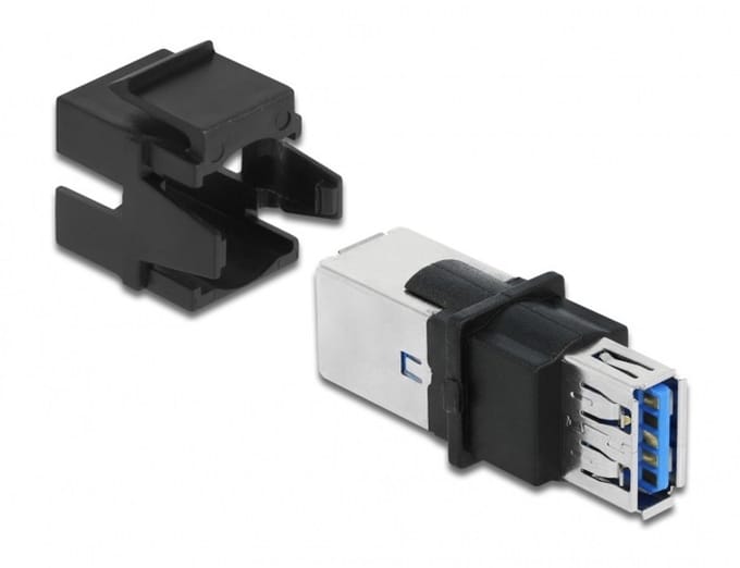 Keystone Module USB 3.0 Een vrouw naar USB 3.0 B Vrouw Black
