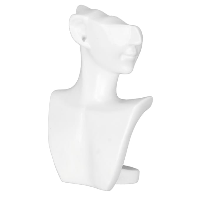 Sieraden Ketting Display Buste Standaard Hars Elegant Kettingen Buste Display Houder Toren voor Oorbellen white