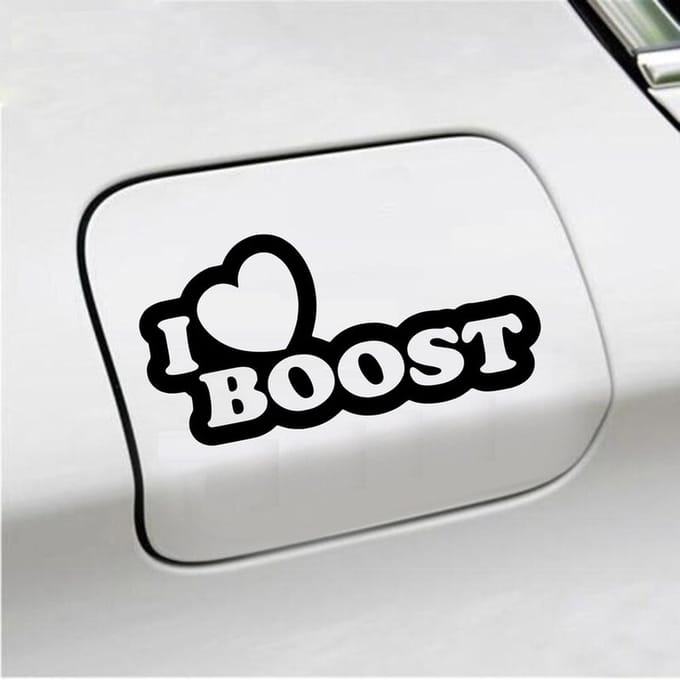 Bumpersticker - I Love Boost - 10 X 20 - Zwart