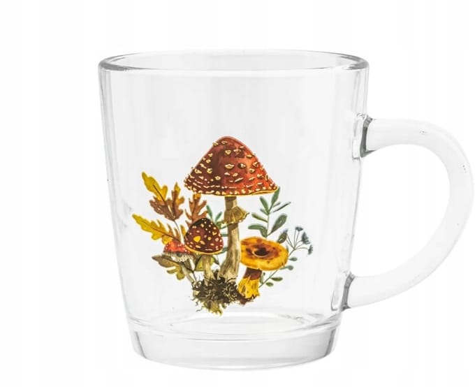 Altom Design Toronto Glas Mok 350ml - Herfst Paddenstoelen