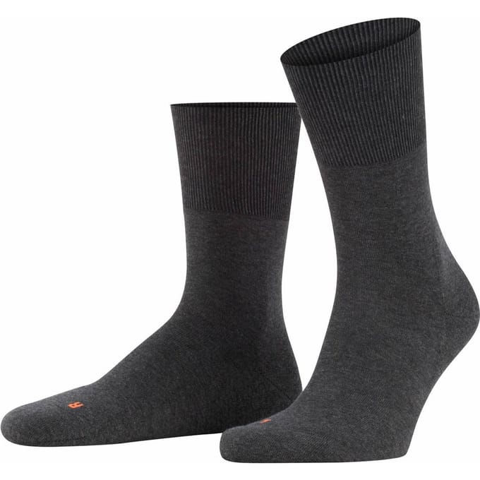 FALKE Run eenkleurig katoen functioneel materiaal sokken unisex grijs - maat 46-48