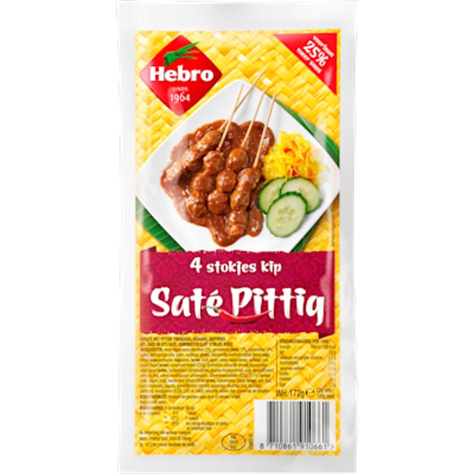 4 Stokjes Kipsaté Pittig