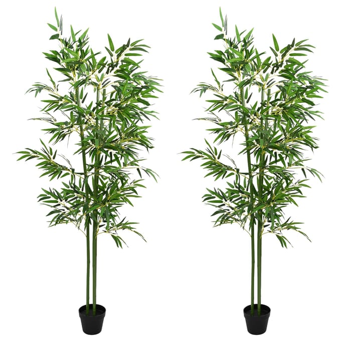 vidaXL - Kunstmatige - Bamboe - Boom - 2 - st - Groen - 60 - x - 18 - x - 190 - cm