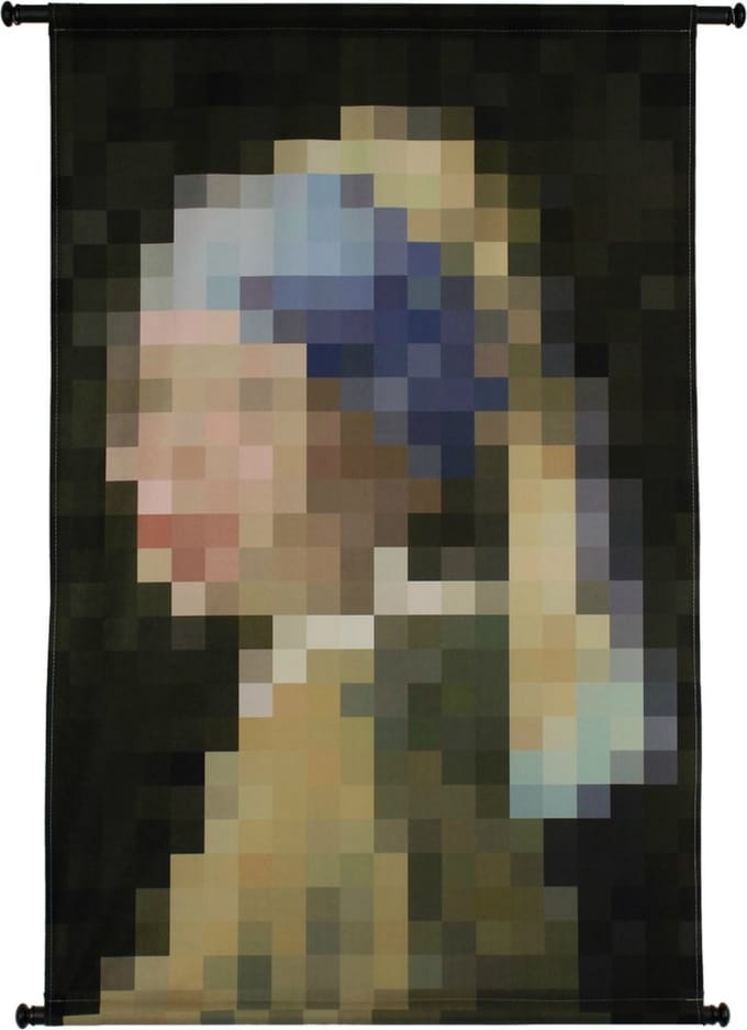HD Collection Wall Hanging Lady Pearl Blue 110x3x83cm