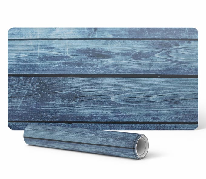 Antislip bureauonderlegger met print van vintage houten planken, 90x45 cm