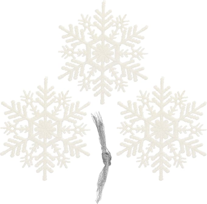 Springos Kerstversiering | Kerstdecoratie Voor Binnen | Kersthanger | Sneeuwvlok | 10 cm | 3 Stuks