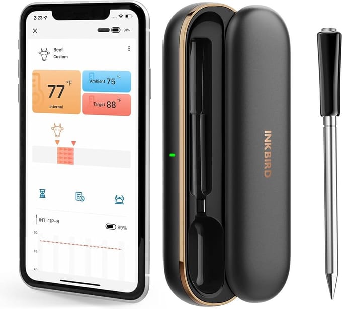 INKBIRD Smart Barbecuethermometers Vleesthermometer INT-11P-B Speciaal in Cadeaubox BBQ Bluetooth 5.1