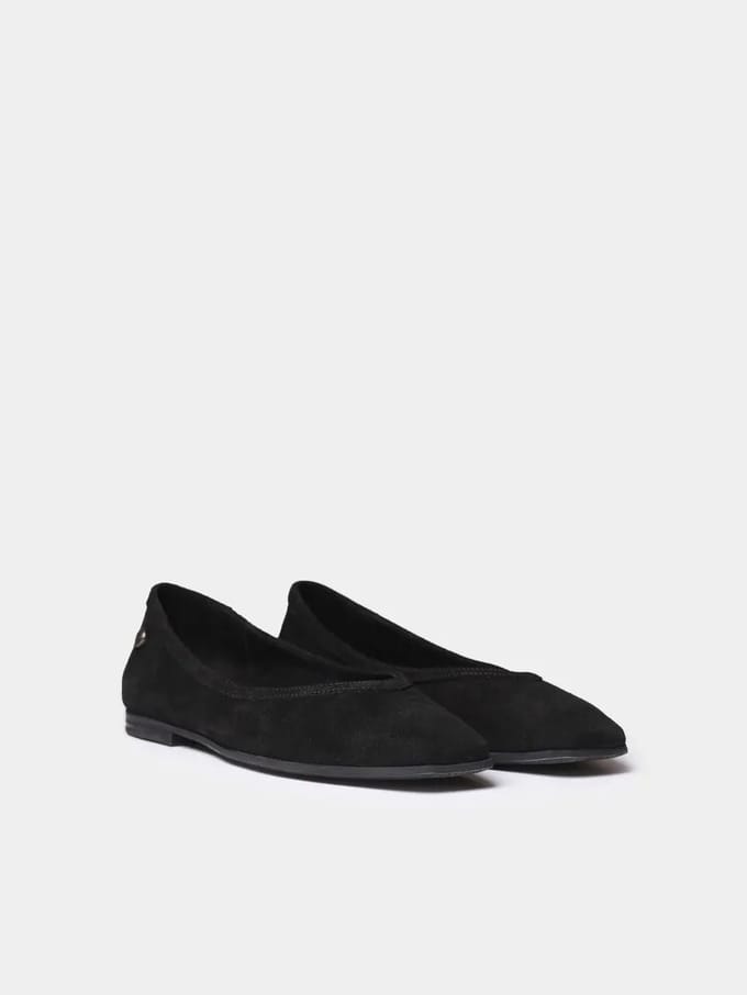 Damesballerina's in effen suède | MELISA-A