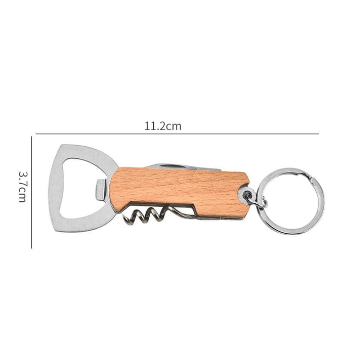 1 pièce Décapsuleur Portable d'extérieur Porte-clés Multifonction Couteau Petit Cadeau Tire-bouchon beige