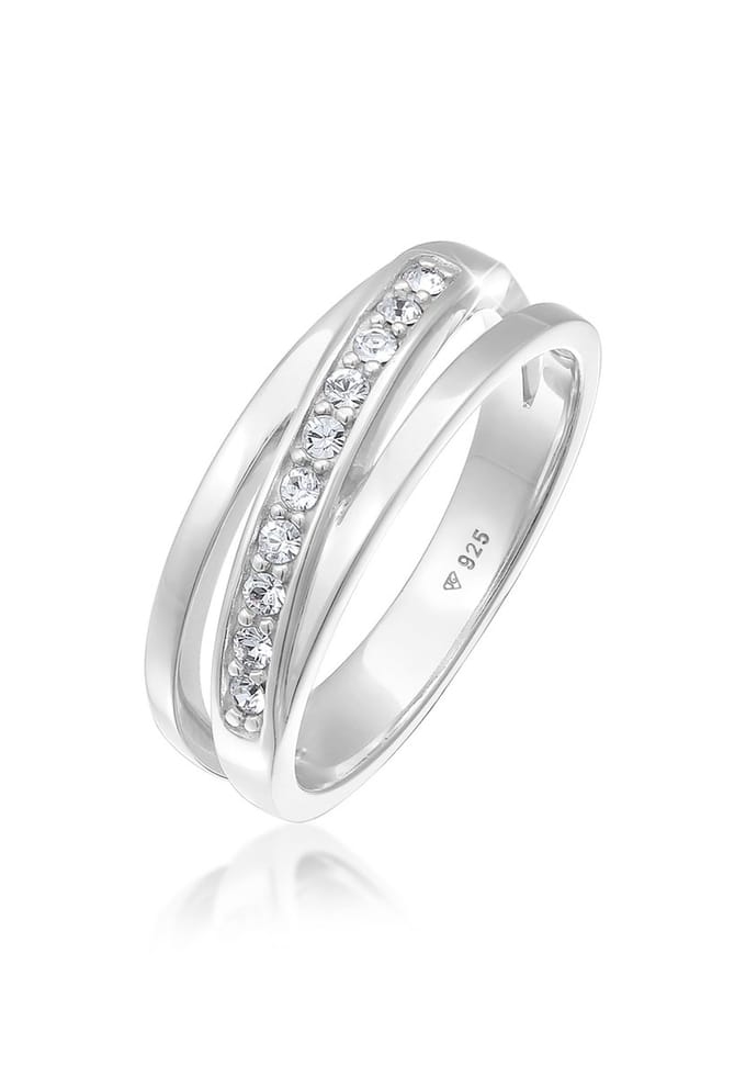 Elli - Ring - Dames Band Elegante met kristallen in 925 sterling zilver - Dames