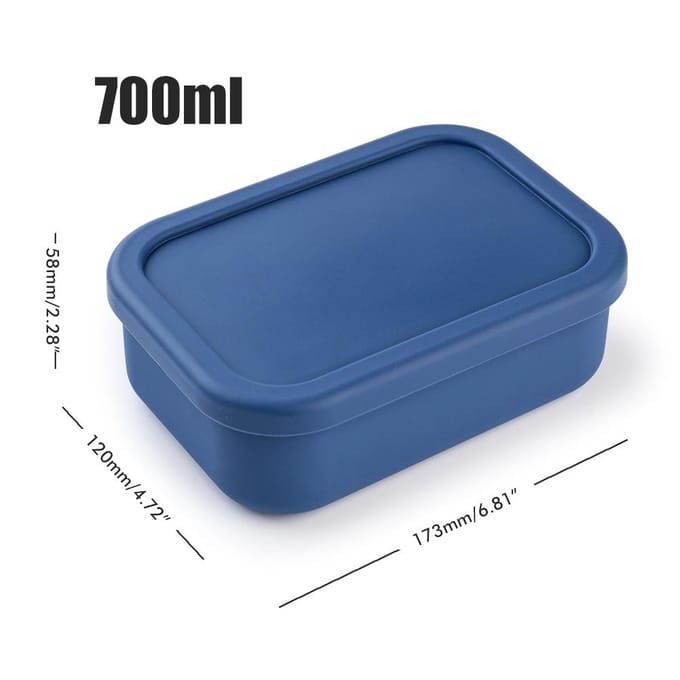 Siliconen Bento Lunchbox Draagbaar Herbruikbaar 3 Vakken Magnetronbestendige Bento Box voor Volwassenen kinderen Type 1 gray