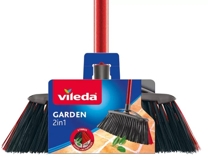 Vileda Brush Outdoor Broom 2in1 Garden + Stick