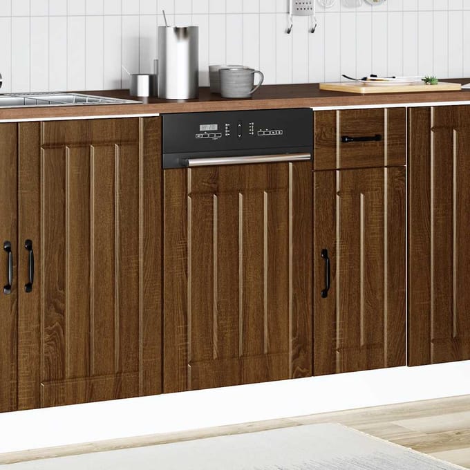 vidaXL - Vaatwaspaneel - Lucca - bewerkt - hout - bruin - eikenkleur
