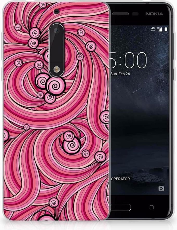 Nokia 5 Hoesje maken Swirl Pink