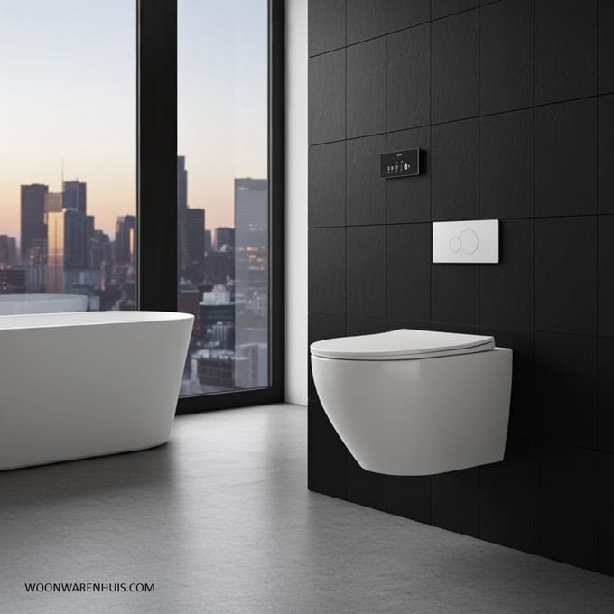 Nibiru rimless wandcloset met toiletzitting softclose en quick release mat wit