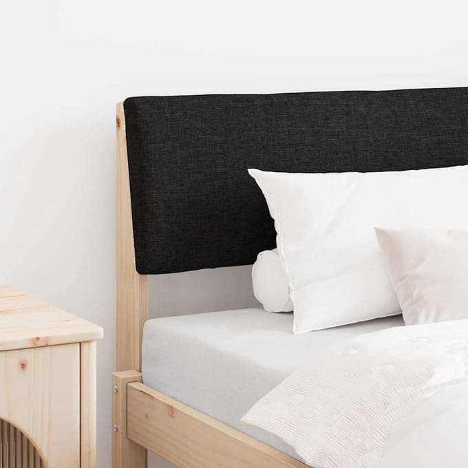 vidaXL - Gestoffeerd - hoofdbord - Zwart - 100 - cm - Massief - grenenhout