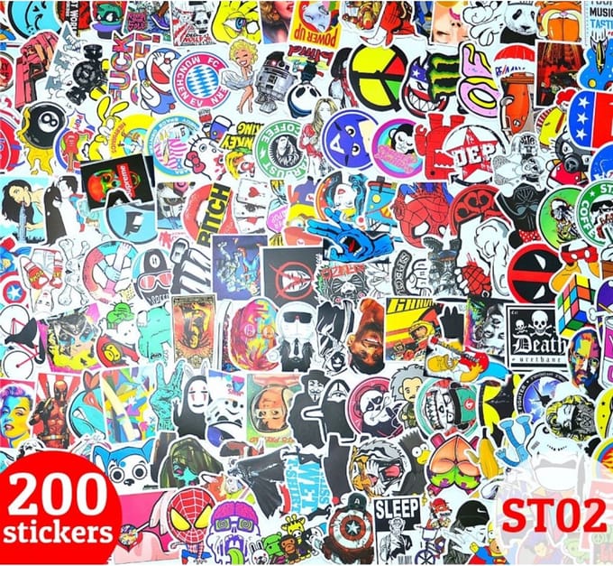 Stickers 200 stuks | Hoogwaardige Sticker Set Auto Laptop ST01