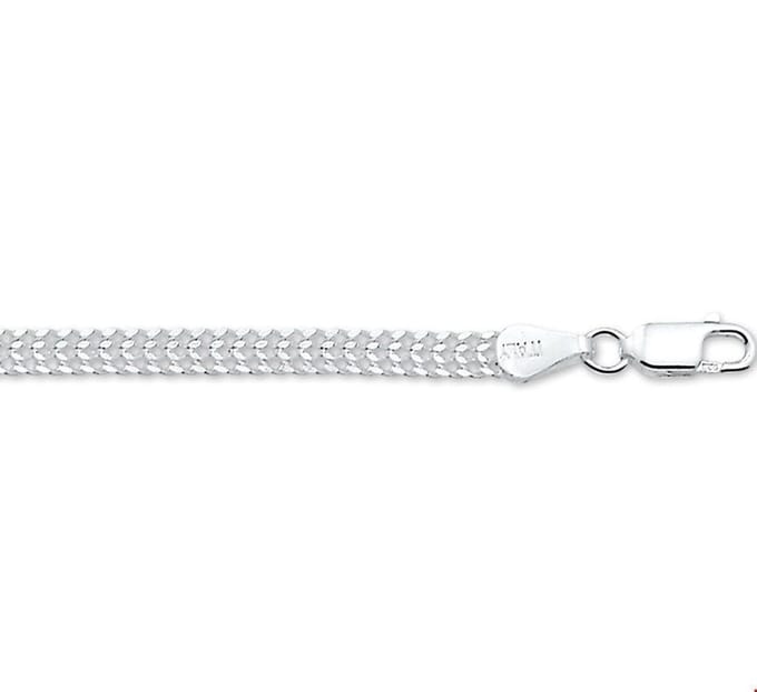 Armband Dubbel Gourmette 4,3 Mm Zilver Wit