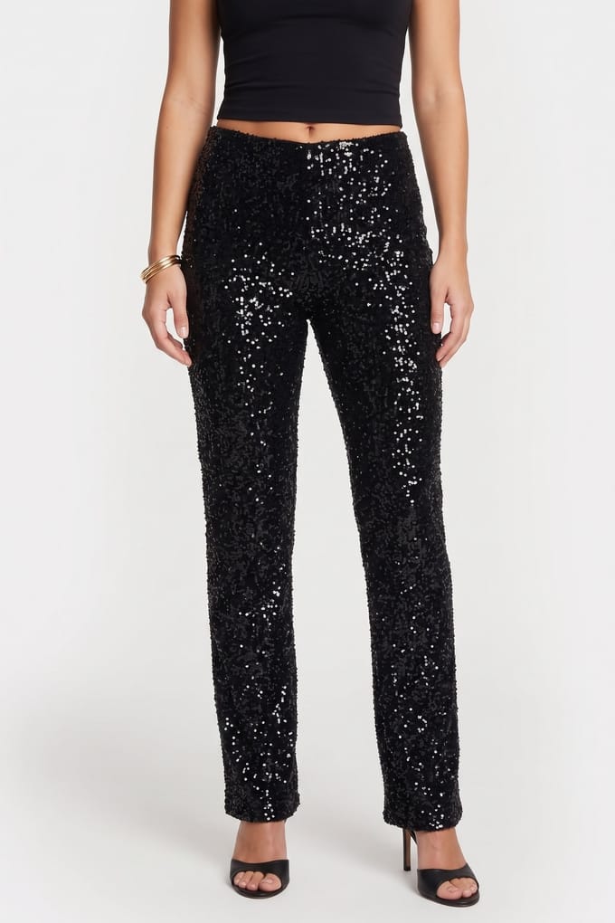 ARKET Eevia Sequins Trousers Black Taglia: 36 | Pantaloni da completo Outlet | Donna | Nero