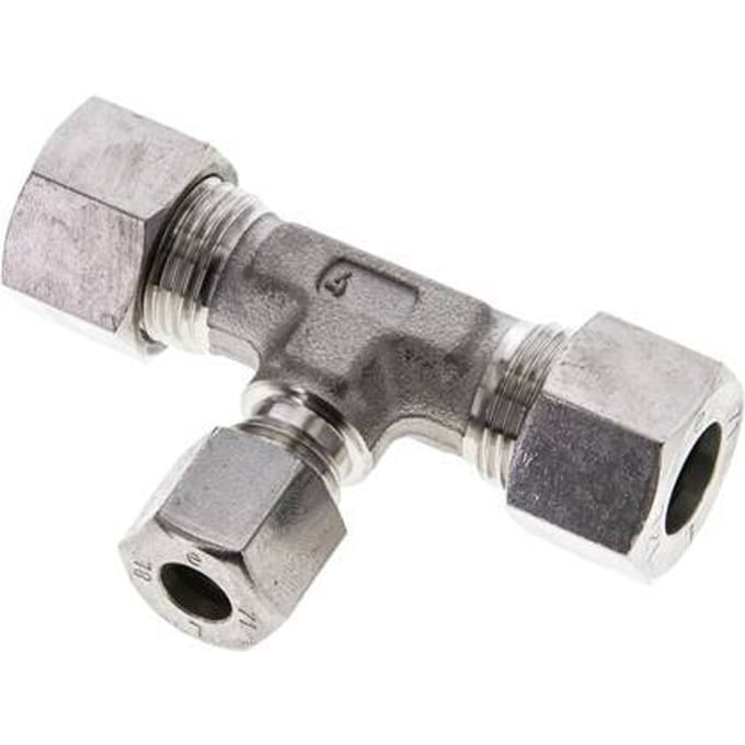 8L & 12L RVS T-stuk Snijringkoppeling 315bar ISO 8434-1