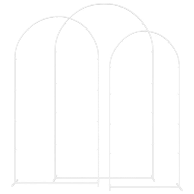 vidaXL Trouwrand 3 st Wit 120 x 40 x 217 cm Staal