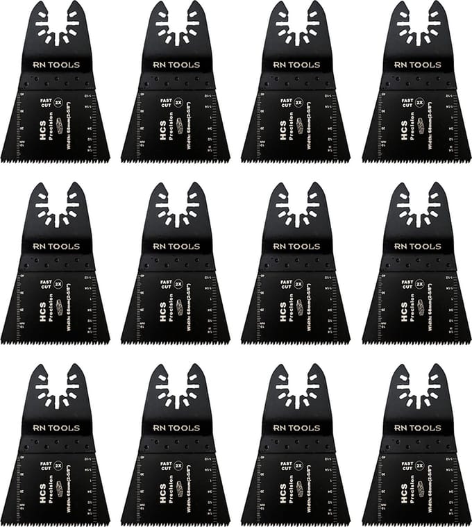 RNtools Multitoolzaagjes Wood & Plastic (HCS) 12 stuks - voor hout, gipskarton en kunststof - geschikt voor de oscillerende Multitool (Fein)