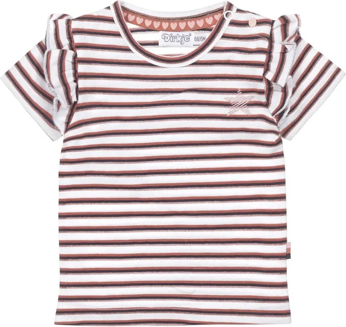 Dirkje Meisjes baby kleding Gestreepte Tshirt White - 56